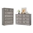 LGHM 2 Piece Bedroom Dresser Set with 6 Drawer Chest Vertical Dresser ...