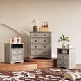 thumbnail image 1 of LGHM 3 Piece Bedroom Dresser Set, 4 Drawer Dresser, 2 Drawers Nightstand set of 2, Gray, 1 of 10