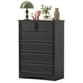 thumbnail image 1 of LGHM 6 Drawer Dresser, Tall Wood Chest of Drawers Dressers for Bedroom, Living Room, Black, 1 of 7