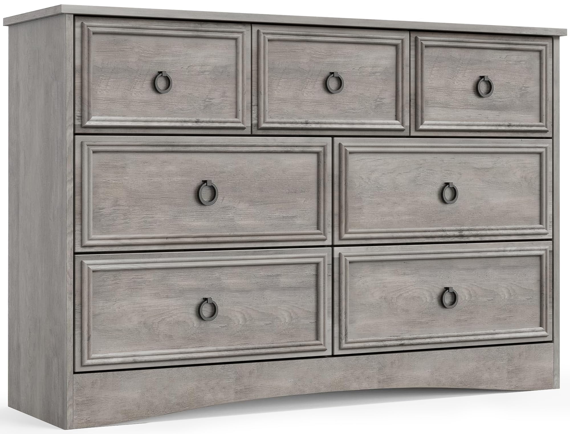 LGHM 7 Drawer Dresser, Modern Chest of Drawers for Bedroom Living Room, Gray