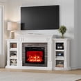 thumbnail image 1 of LGHM 70" Electric Fireplace TV Stand with Mantel, Farmhouse Entertainment Center for TVs up to 80", White, 1 of 9