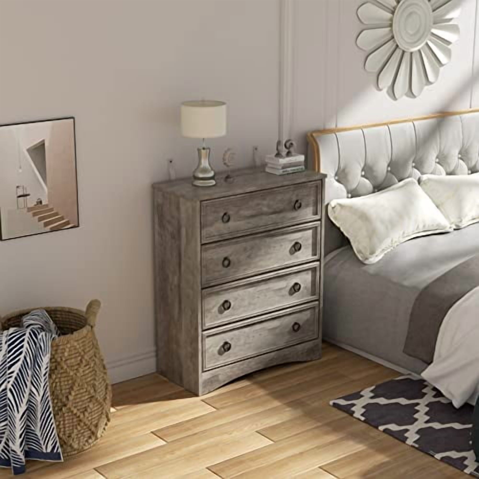 LGHM Modern 4 Drawer Dresser, Dressers for Bedroom, Tall Chest of ...