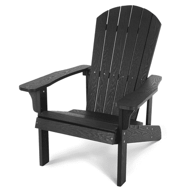 LGHM Outdoor Adirondack Chairs, All Weather Resistant Patio Chair for Lawn and Garden, Black