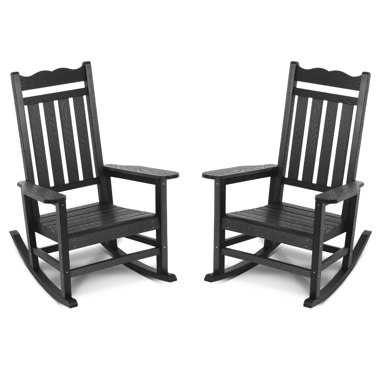 LGHM Outdoor Oversized Patio Rocking Chair Set of 2, All Weather