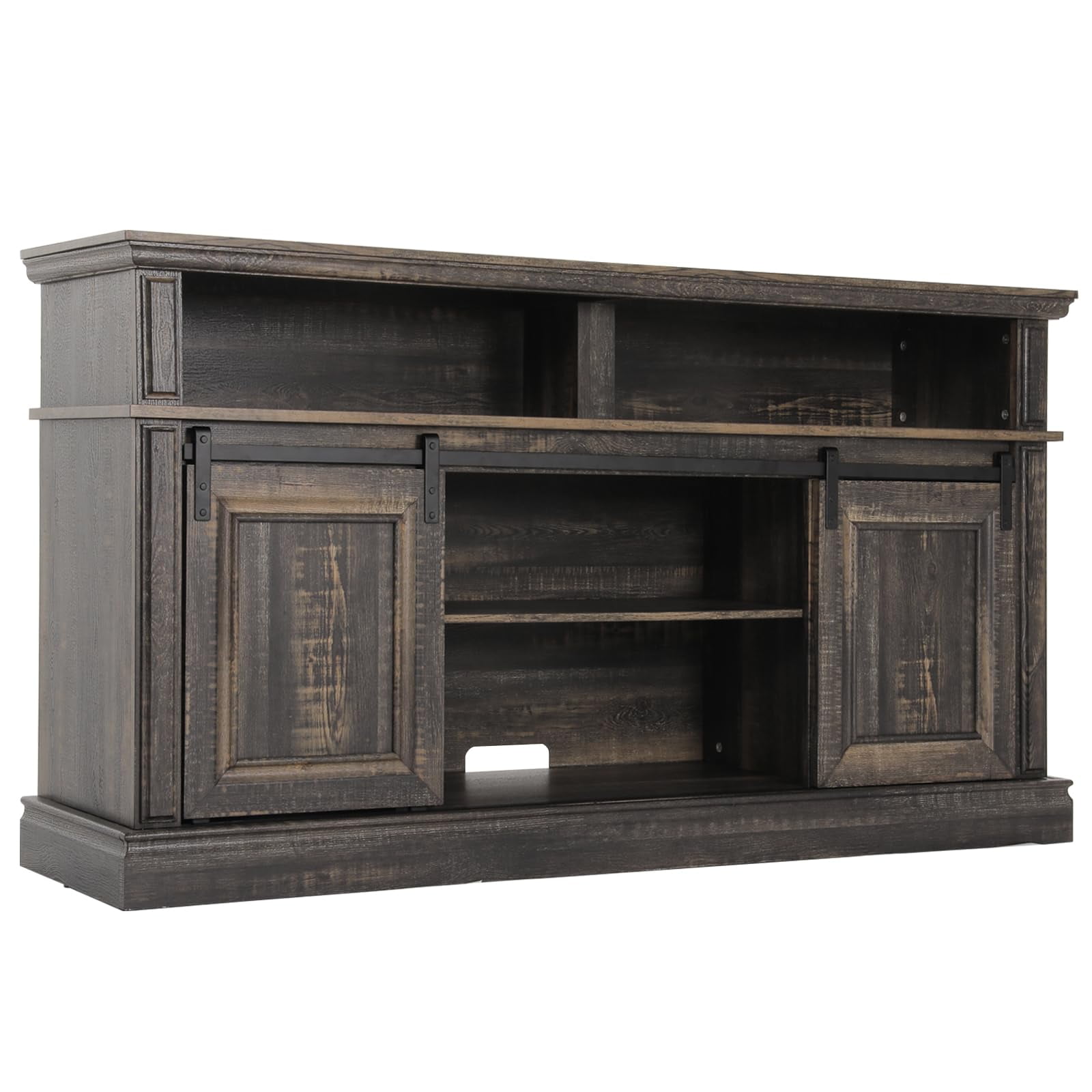 LGHM Raised Panel Molding TV Stand, Entertainment Center for 65 inch TV, Farmhouse TV Stand with