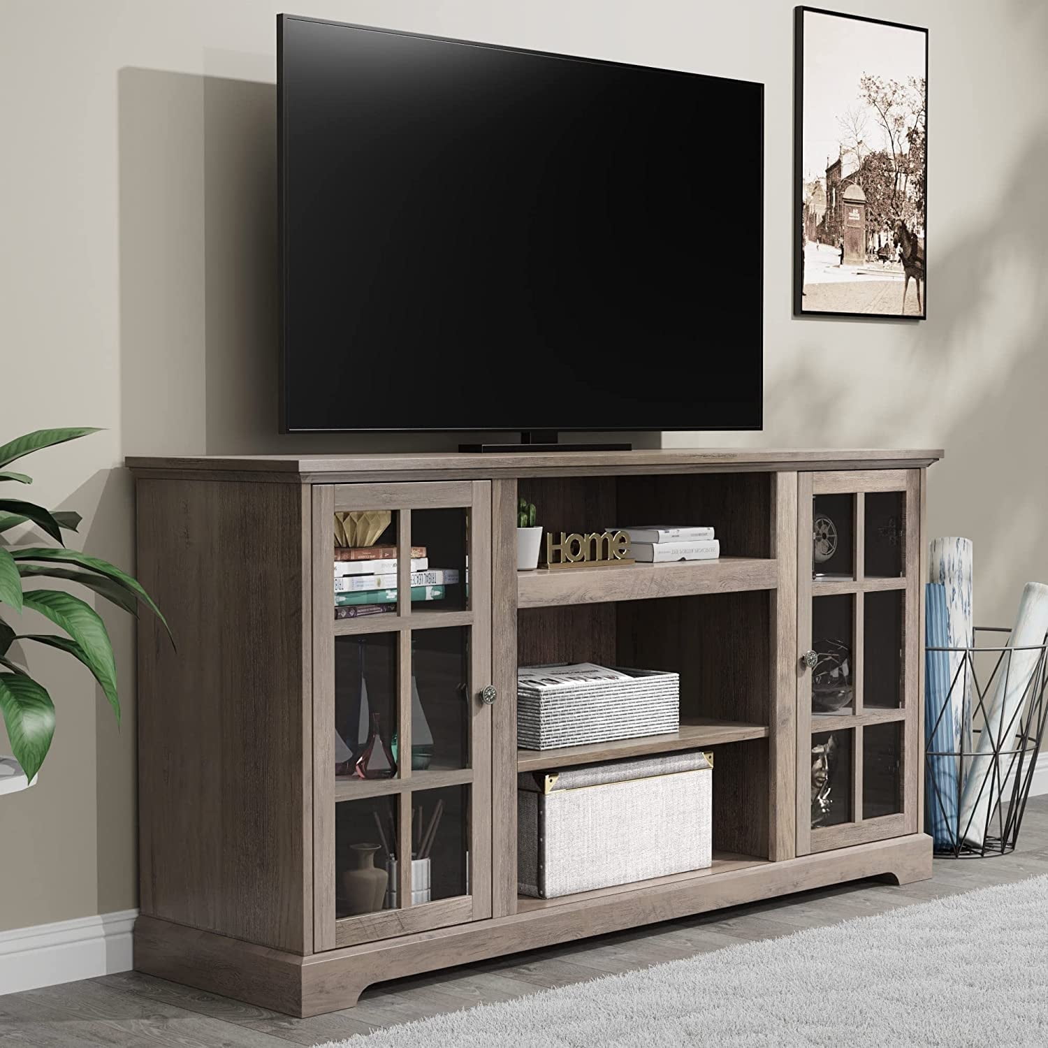 Walmart farmhouse entertainment center discount