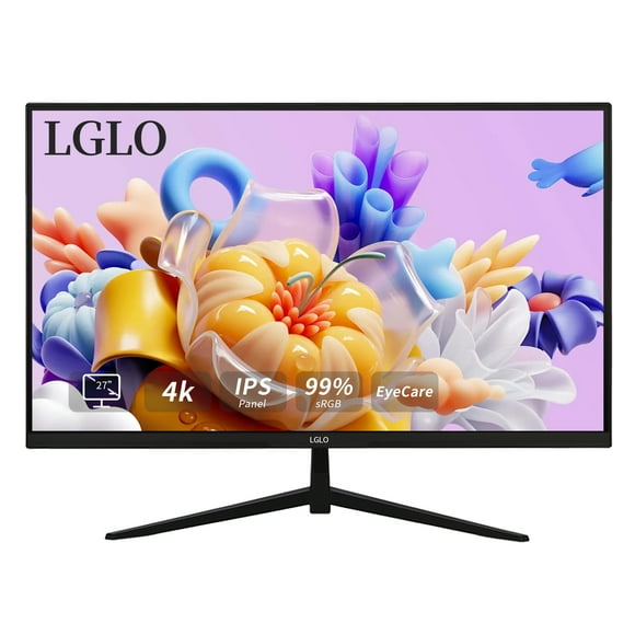 LGLO 27" 4K UHD IPS Monitor with Dual Mode - 60Hz for Precision, 144Hz for Gaming, HDR400, 99% sRGB, Eye Care Features, Tilt, Wall Mountable