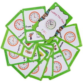 LGMZ Clock Time Expression Flash Cards for Toddlers 3+ Years for Back to School Supplies, Elementary Teacher, Ideal Gifts for Kids