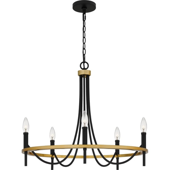 LGR5026MBK-Quoizel Lighting-Legare - 5 Light Chandelier In Contemporary Style-22.5 Inches Tall and 26 Inches Wide -Traditional Installation