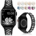 thumbnail image 1 of LGSY Apple Watch Band 38mm 40mm 41mm Series 8 7 6 5 4 3 2 1 SE Women Bling Diamond Replacement Bracelet Strap Jewelry Replacement Metal Wristband, 1 of 9