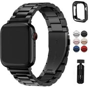 LGSY Apple Watch Band 38mm Metal iWatch Bands Adjustable Strap with Case for Apple Watch Series 7 6 5 4 3 2 1 SE