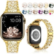 LGSY Apple Watch Band 42mm 44mm 45mm 49mm Series 8 7 6 5 4 3 2 1 SE Ultra Women Bling Diamond Replacement Bracelet iWatch Strap Jewelry Replacement Metal Wristband