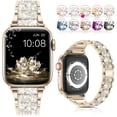 thumbnail image 1 of LGSY Apple Watch Band 42mm 44mm 45mm 49mm Series 8 7 6 5 4 3 2 1 SE Ultra Women Bling Diamond Replacement Bracelet iWatch Strap Jewelry Replacement Metal Wristband, 1 of 8