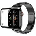 thumbnail image 1 of LGSY Compatible with Apple Watch Band 44mm with Case, Business Stainless Steel Band with Screen Protector Cover for iWatch Series 6 5 4 SE, 1 of 13