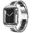 thumbnail image 1 of LGSY Compatible with Apple Watch Band Series 8 7 6 5 4 3 2 1 SE 38mm 40mm 41mm Women and Men Stainless Steel Strap with TPU Case for iWatch Bands, 1 of 7