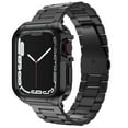 thumbnail image 1 of LGSY Compatible with Apple Watch Band Series 8 7 6 5 4 3 2 1 SE 42mm 44mm 45mm Women and Men Stainless Steel Strap with TPU Case for iWatch Bands, 1 of 7