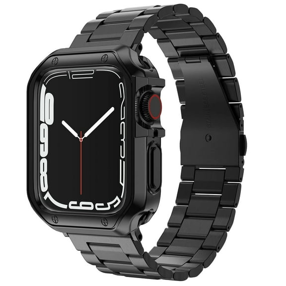 LGSY Compatible with Apple Watch Band Series 8 7 6 5 4 3 2 1 SE 42mm 44mm 45mm Women and Men Stainless Steel Strap with TPU Case for iWatch Bands