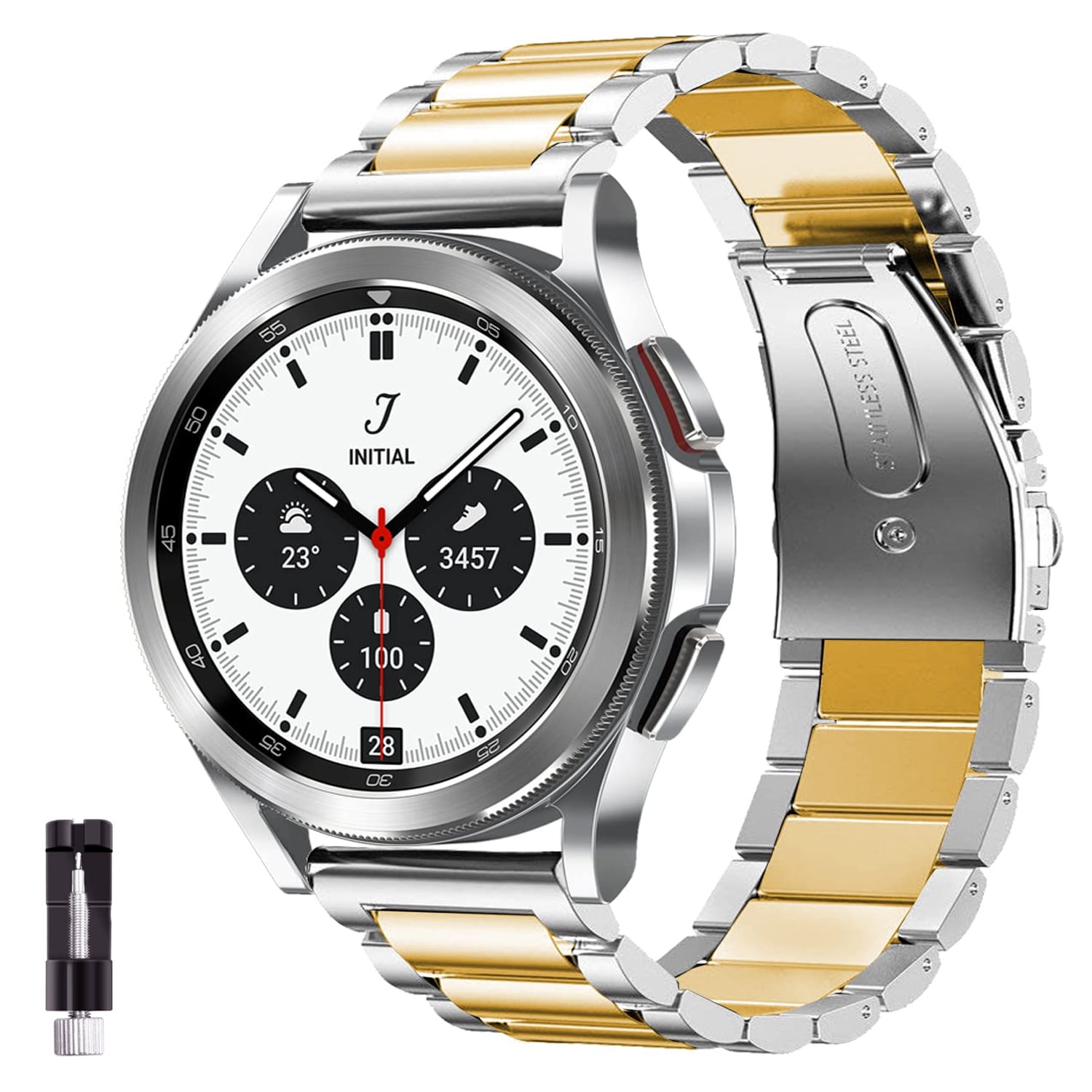 LGSY Galaxy Watch 5 Band 20mm Metal Stainless Steel Bands Galaxy Watch