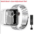 thumbnail image 1 of LGSY Metal Apple Watch Band 45mm Strap with Soft Clear Case for iWatch Series8 Series7, 1 of 10