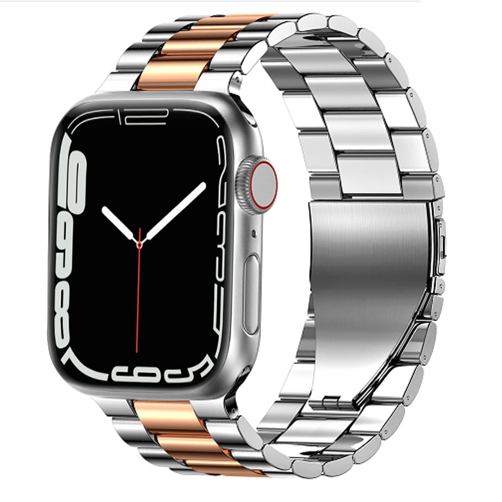 LGSY Band for Apple Watch Ultra 8 7 6 5 4 3 2 SE 42mm 44mm 45mm 49mm  Titanium Metal iWatch Link Bracelet 