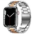thumbnail image 1 of LGSY Metal Bands Compatible with Apple Watch Band 42mm 44mm 45mm Women Men Stainless Steel Strap for iWatch Series 8 7 6 5 4 3 2 1 SE Silver/Rose Gold, 1 of 7
