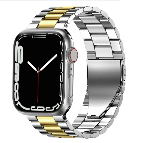 LGSY Metal Bands Compatible with Apple Watch Band 38mm 40mm Women Men Stainless Steel Strap for iWatch Series 6 5 4 3 2 1 SE Silver/Gold