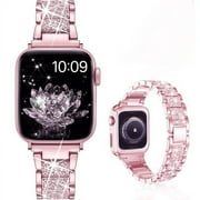 LIGUANG LGSY Watch Band 42mm 44mm 45mm 49mm 8 7 6 5 4 3 2 1 SE Ultra Women Bling Diamond Replacement Bracelet iWatch Strap Jewelry Replacement Metal Wristband