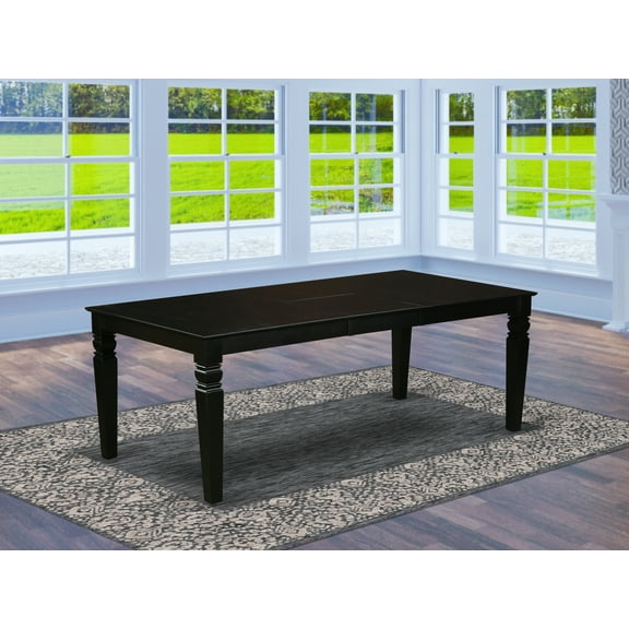 East West Furniture Logan 42" Rectangular Wood Dining Table in Linen White