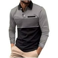 thumbnail image 1 of LGhxcb Mens Polo Shirts Casual Style Clothing Solid Color Long Sleeved Pocket T Shirt Mens Polo Shirts Lapel Long Sleeved T Shirt, 1 of 6