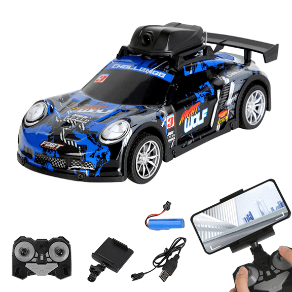 LH-C076S 4-Channel RC Drift Car with HD Camera, 2.4GHz Remote & App Dual Control FPV Video Drift Racing Car with LED Lights for Hobbyists