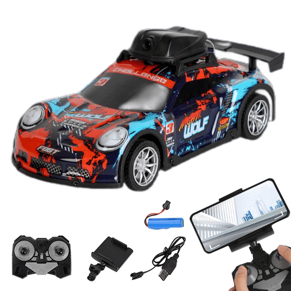 LH-C076S 4CH RC Drift Car with HD Camera and Light, 2.4G HD Video Remote Control Vehicle with App-Controlled, Hobby Grade Racing Car for Enthusiasts