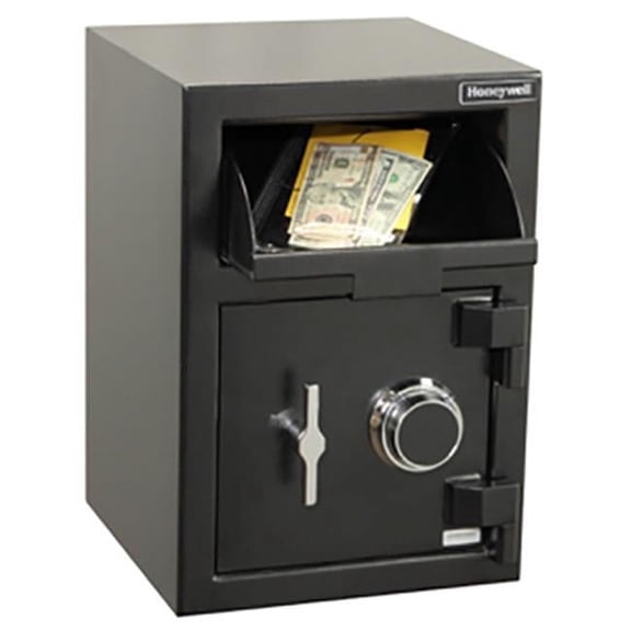 LH Licensed Products -Honeywell Medium Steel Depository Security Safe with Combination Dial Lock 1.06 Cu Ft