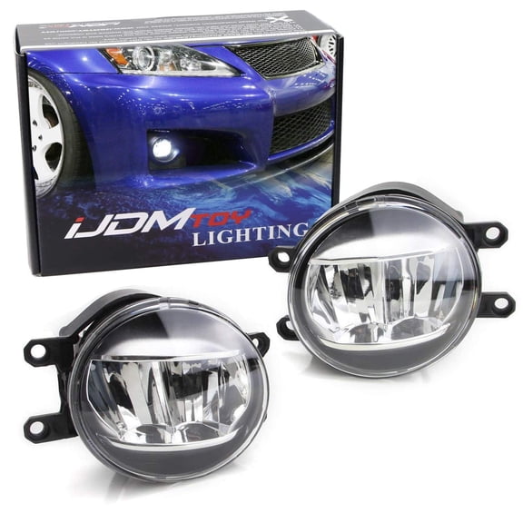 LH RH OEM Spec Xenon White LED Fog Lights For Lexus or Toyota as Upgrade or Replacement, Powered by (2) High Power Luxeon LED Emitters