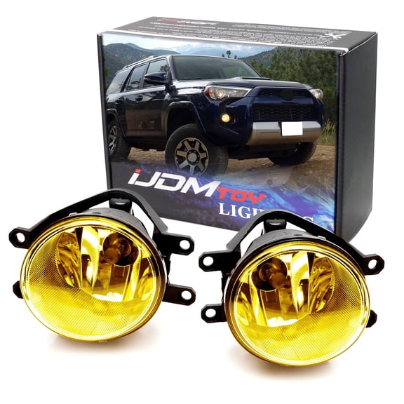 LH/RH OEM-Spec Yellow Lens Halogen Fog Lamps For Lexus is GS ES CT LX RX Toyota Camry Highlander Corolla Prius Scion xA, etc., Driver Passenger Side Assembly w/Halogen Bulbs