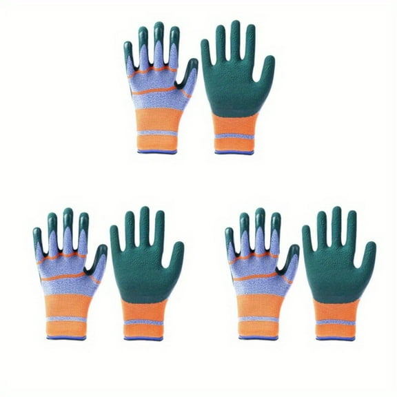 LH-SP Foam Latex Work Gloves - Thick, Abrasion-Resistant, Non-Slip, Protective Coated Gloves for Construction