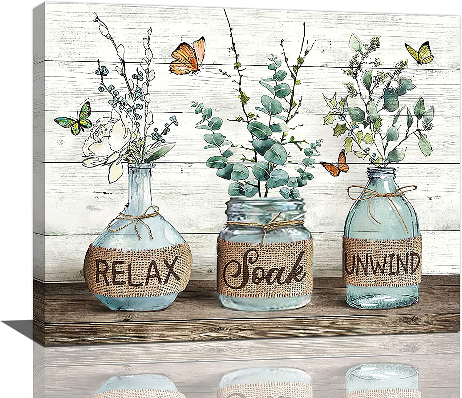 Relax Soak Unwind Botanical Canvas Art for Kids Nursery