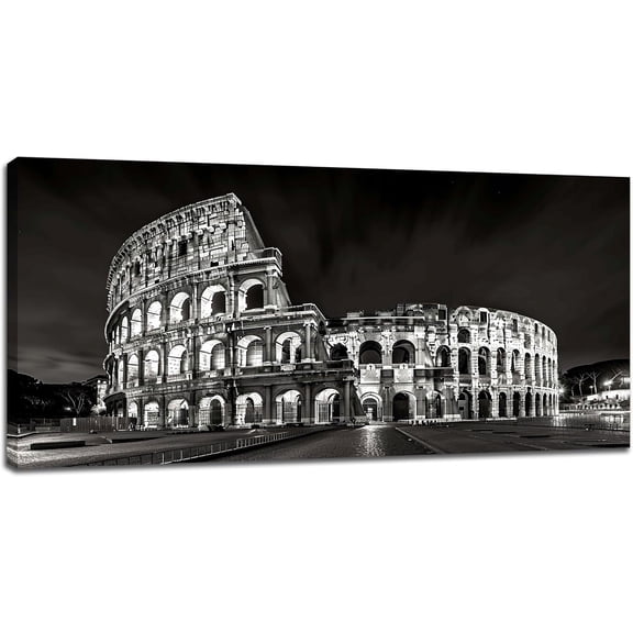 LH137HB-Italy Wall Art Colosseum Pictures Wall Decor Plane Pictures Extra Large Ancient Rome Decor Canvas Prints Artwork Paintings Home Office Decorations for Living Room Bedroom Dinning Room