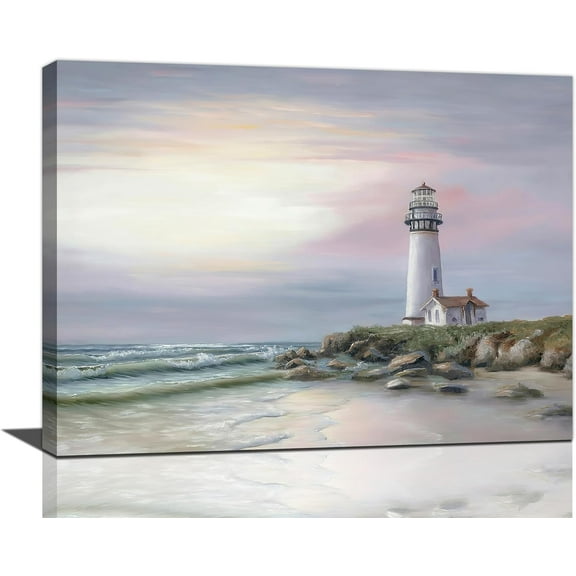 Coastal Nautical Wall Decor Lighthouse Art Ocean Bathroom Pictures Beach Canvas Prints Painting Decorations Unframed Artwork for Bathroom Living Room Bedroom living Room