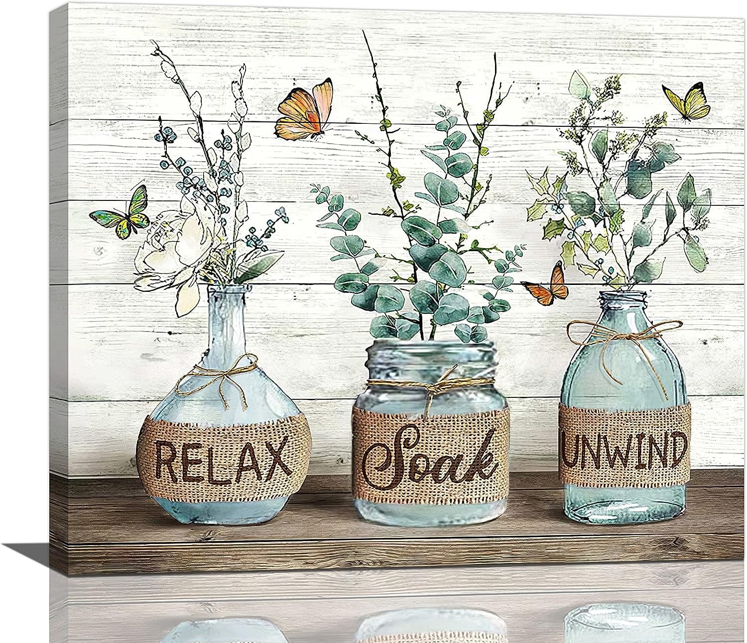 Relax Soak Unwind Botanical Canvas Art for Kids Nursery
