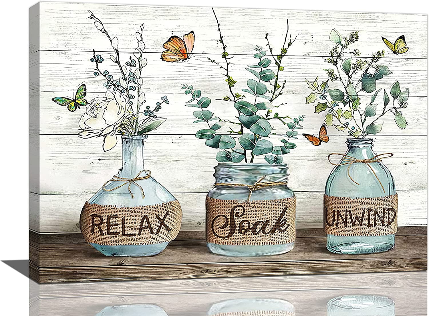 Relax Soak Unwind Botanical Canvas Art for Kids Nursery