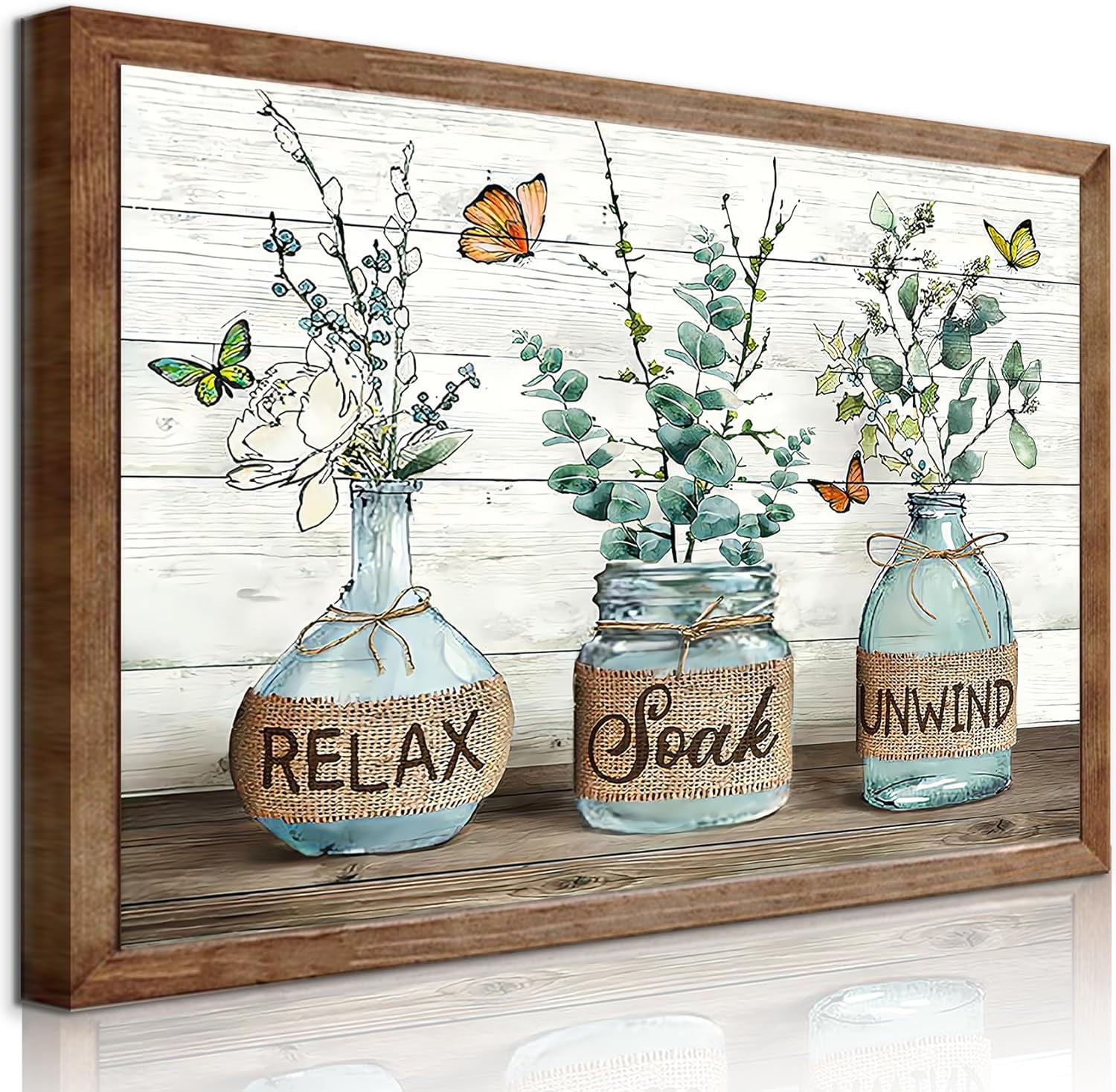 Relax Soak Unwind Botanical Canvas Art for Kids Nursery