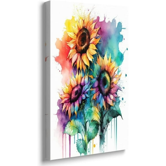 LH138HB-Unframed Sunflower Wall Decoration Rustic Canvas Farmhouse Art Sunflower Bedroom decoration Kitchen Accessories and Decorations Sunflower Bathroom Decoration Sunflower Flower Decor Country