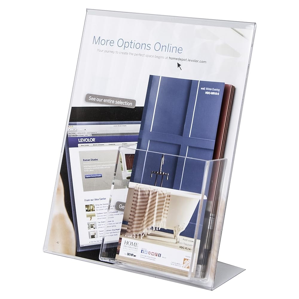  LHAP8511 Slanted Sign Holders with Trifold Brochure Pocket in Bulk