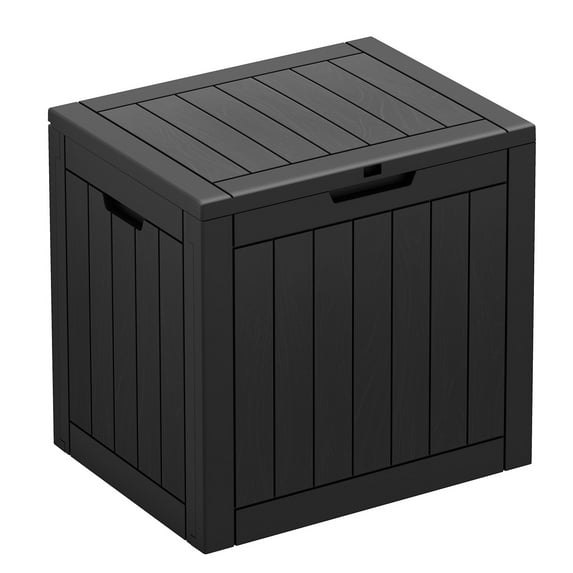 LHBCraft 31-Gallon Lockable Resin Deck Box, Waterproof Outdoor Storage Box for Patio Cushions & Accessories