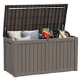 thumbnail image 1 of Bifanuo 150 Gallon Deck Box, Outdoor Storage Box, Large Waterproof Resin Indoor Storage Box with Built-in Steel Beams for Patio, Cushions, Pool Supplies, 1 of 9