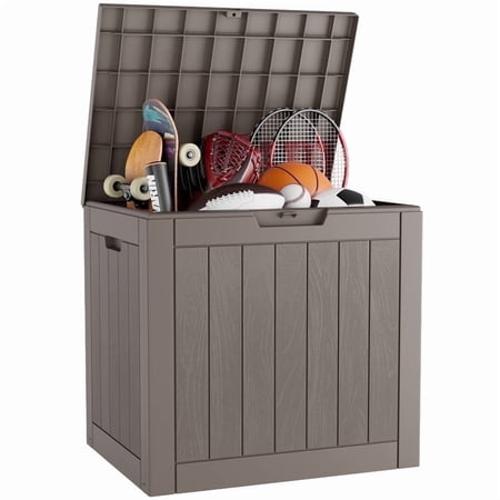 Bifanuo 31 Gallon Deck Box Lockable Resin Outdoor Storage Box waterproof Outdoor Container for Patio Furniture Cushions, Pillow