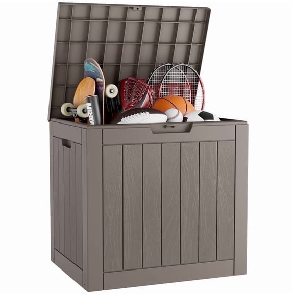 Bifanuo 31 Gallon Deck Box Lockable Resin Outdoor Storage Box waterproof Outdoor Container for Patio Furniture Cushions, Pillow