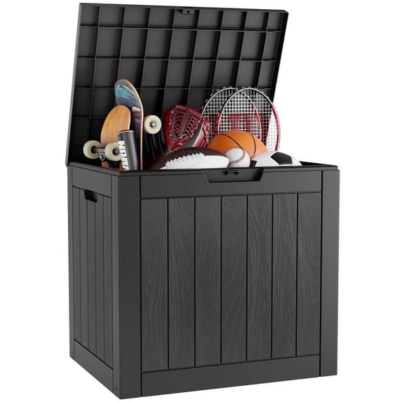 BiFanuo 31 Gallon Lockable Resin Outdoor Storage Bin, Weatherproof Deck Box for Patio Furniture Cushions