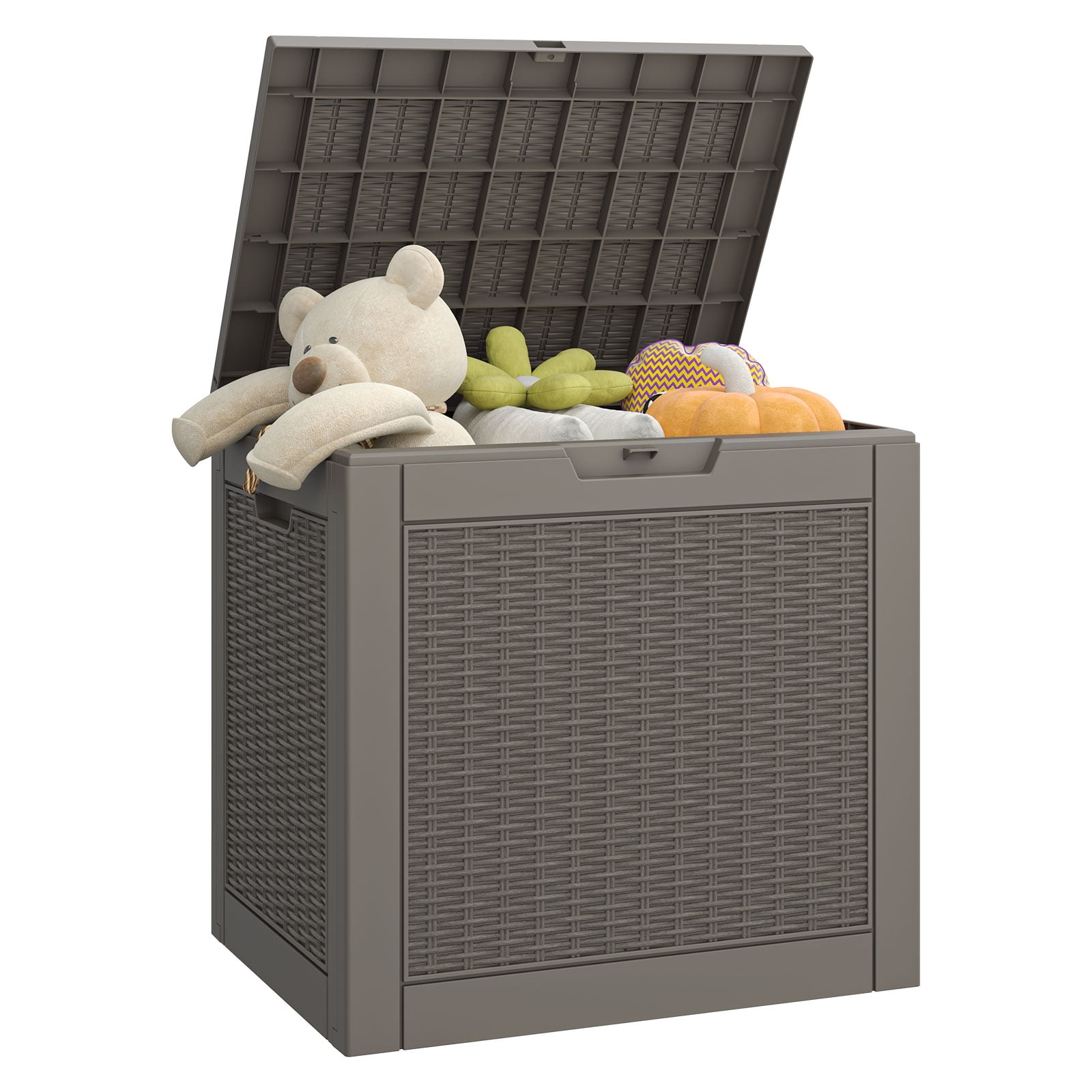 Keter 230Gallon Deck Box, White Resin Outdoor Waterproof Storage