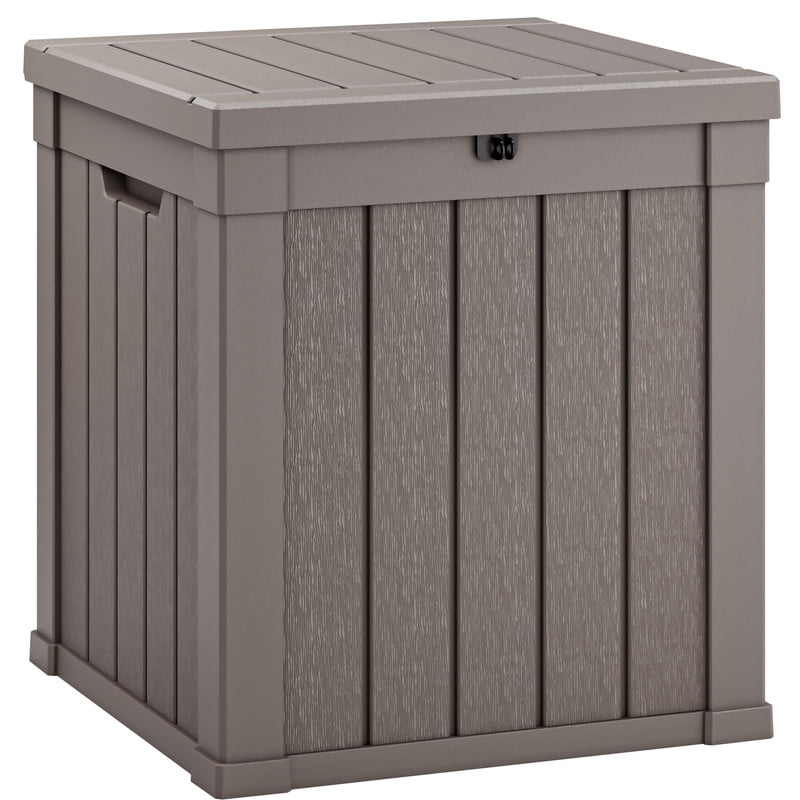 LHBcraft 40 Gallon Deck Box, Resin Outdoor Storage Box, Waterproof